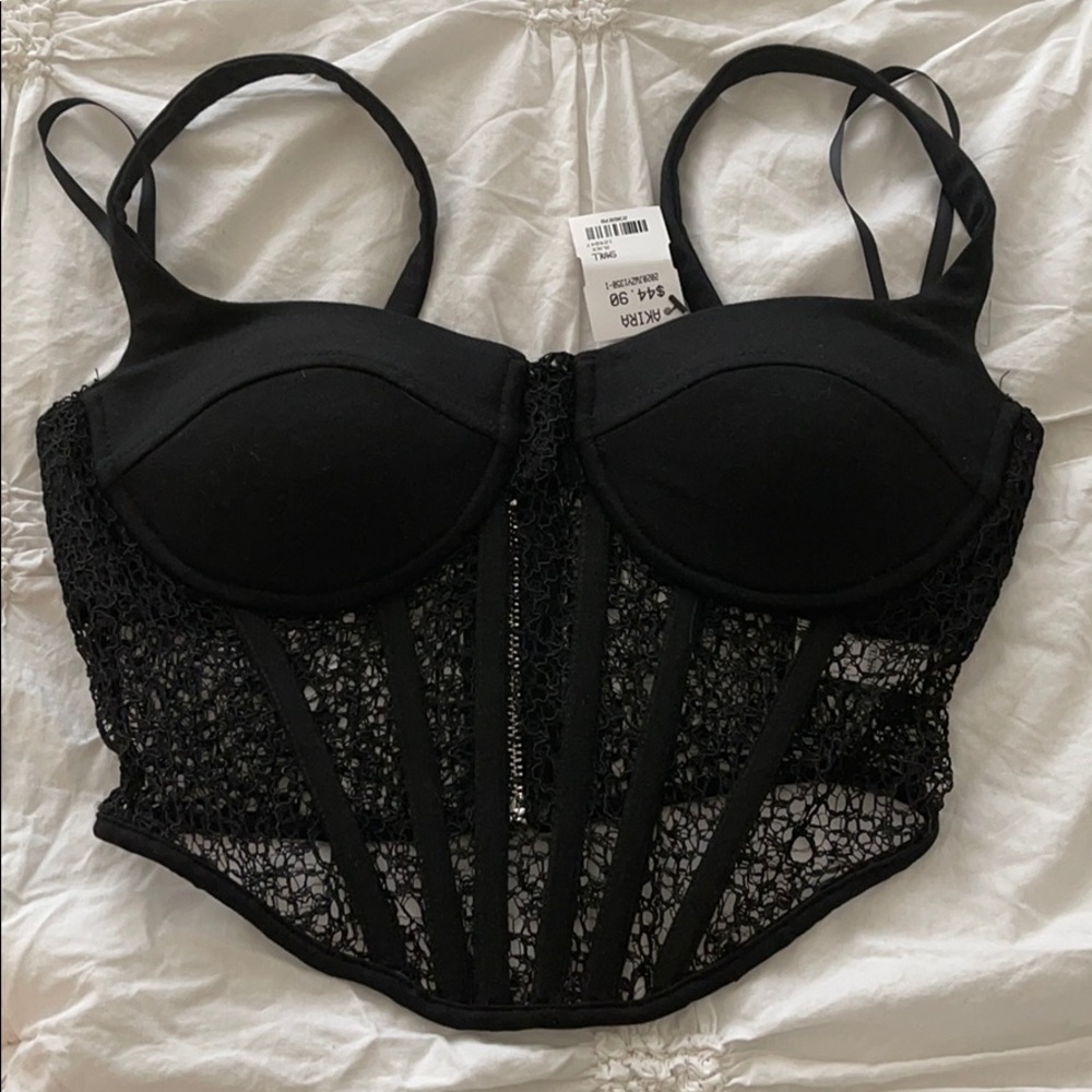 Akira bustier black lace new with tags size small